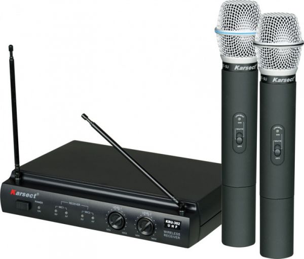 Microfone S/ Fio Karsect KRU302 Punho Duplo